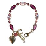 Bracelet by Mariana Woman Sophisticated Fuchsia and Rose Swarovski Crystals - Image 3