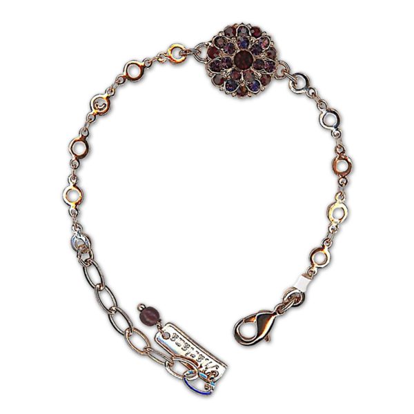Bracelet by Mariana Woman Floral Garnet and Amethyst Swarovski Crystals