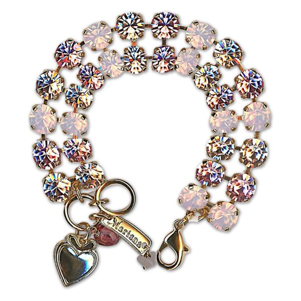 Bracelet by Mariana Woman Two Tier Rose Swarovski Crystals