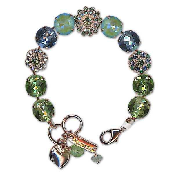 Bracelet by Mariana Woman Glamorous Peridot and Sapphire Swarovski Crystals