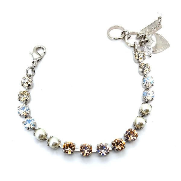Bracelet by Mariana Woman Timeless Golden and Pearl Swarovski Crystals