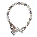 Bracelet by Mariana Woman Chic White Shell Mineral and AB Swarovski Crystals