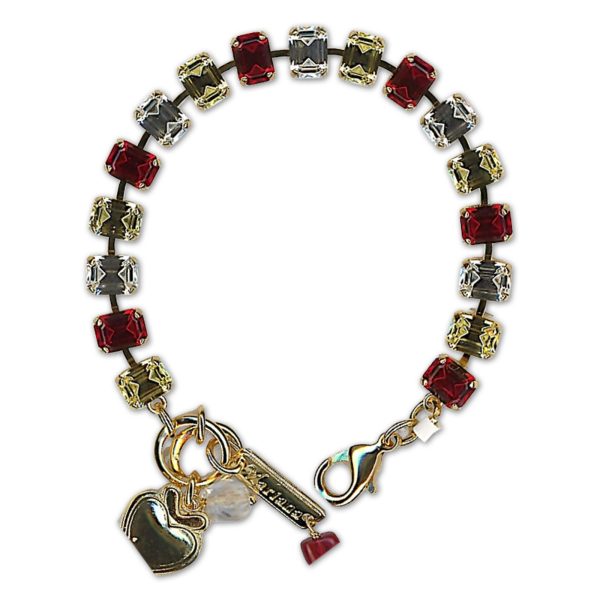 Bracelet by Mariana Woman Ethereal Siam and Jonquil Swarovski Crystals
