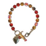 Bracelet by Mariana Woman Classy Coral and Topaz Swarovski Crystals - Image 3