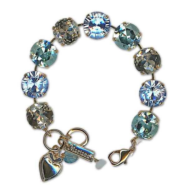 Bracelet by Mariana Woman Gorgeous Aquamarine and Silver Night Swarovski Crystals