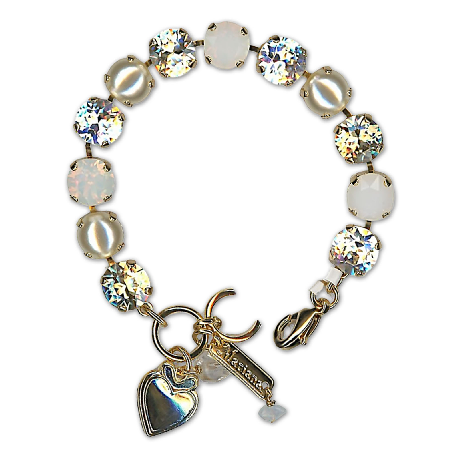 B-4445-1-391200-YG (2) Bracelet by Mariana Woman Shimmering Paradise Shine and Pearl Swarovski Crystals - Image 1