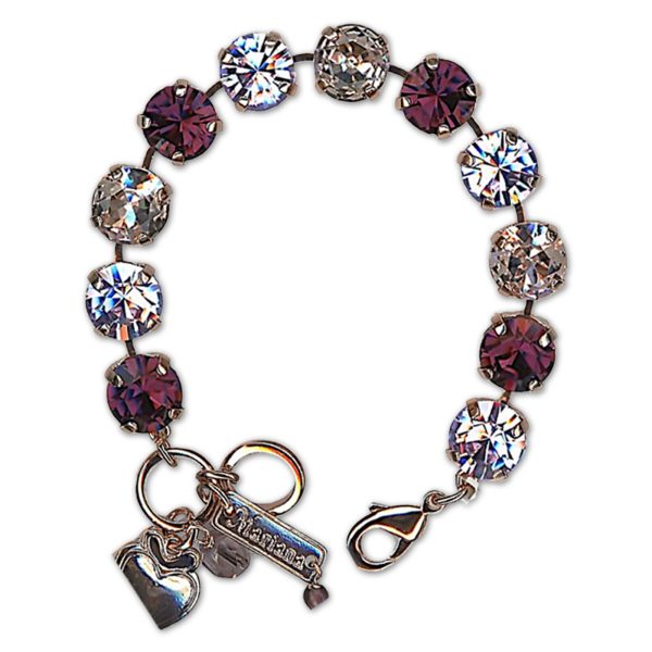 Bracelet by Mariana Woman Glamorous Amethyst and Violet Swarovski Crystals