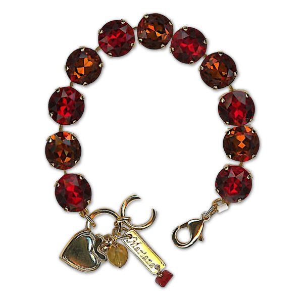 Bracelet by Mariana Woman Elegant Siam and Topaz Swarovski Crystals