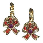 Earrings by Mariana Woman Stunning Siam and Amethyst Swarovski Crystals