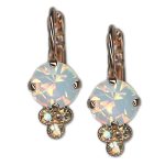 Earrings by Mariana Woman Chic Opal and Golden Swarovski Crystals - Image 2