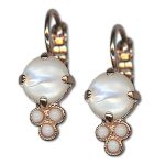Earrings by Mariana Woman Timeless White Shell Mineral Swarovski Crystals