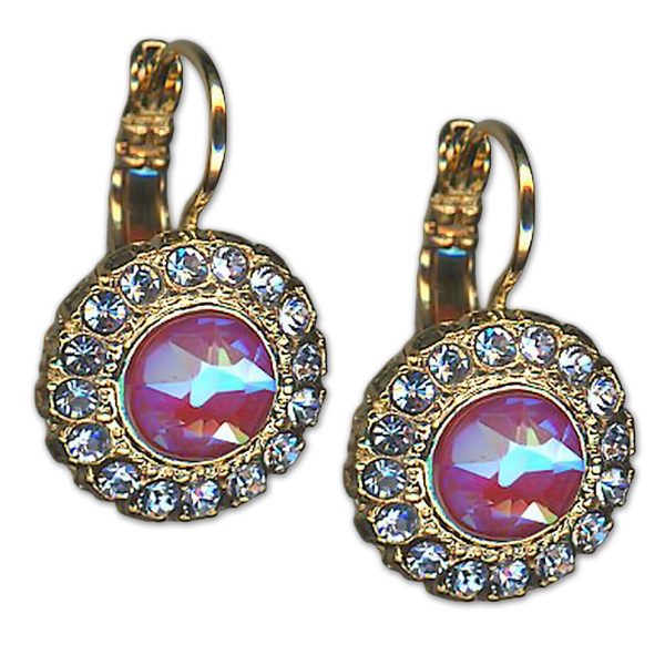 Earrings by Mariana Woman Floral Blush and Violet Swarovski Crystals
