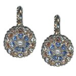 Earrings by Mariana Woman Sophisticated Sapphire and Pearl Swarovski Crystals - Image 3