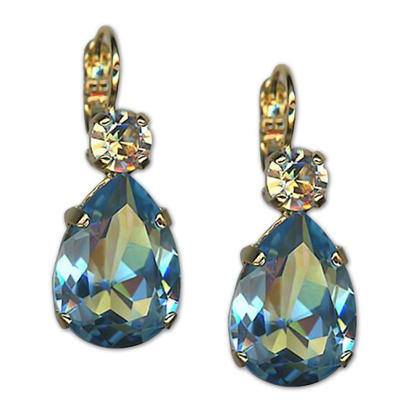 Earrings by Mariana Woman Elegant Sapphire and Moonlight Swarovski Crystals
