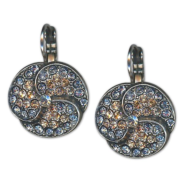 Earrings by Mariana Woman Ethereal Peach and Violet Swarovski Crystals