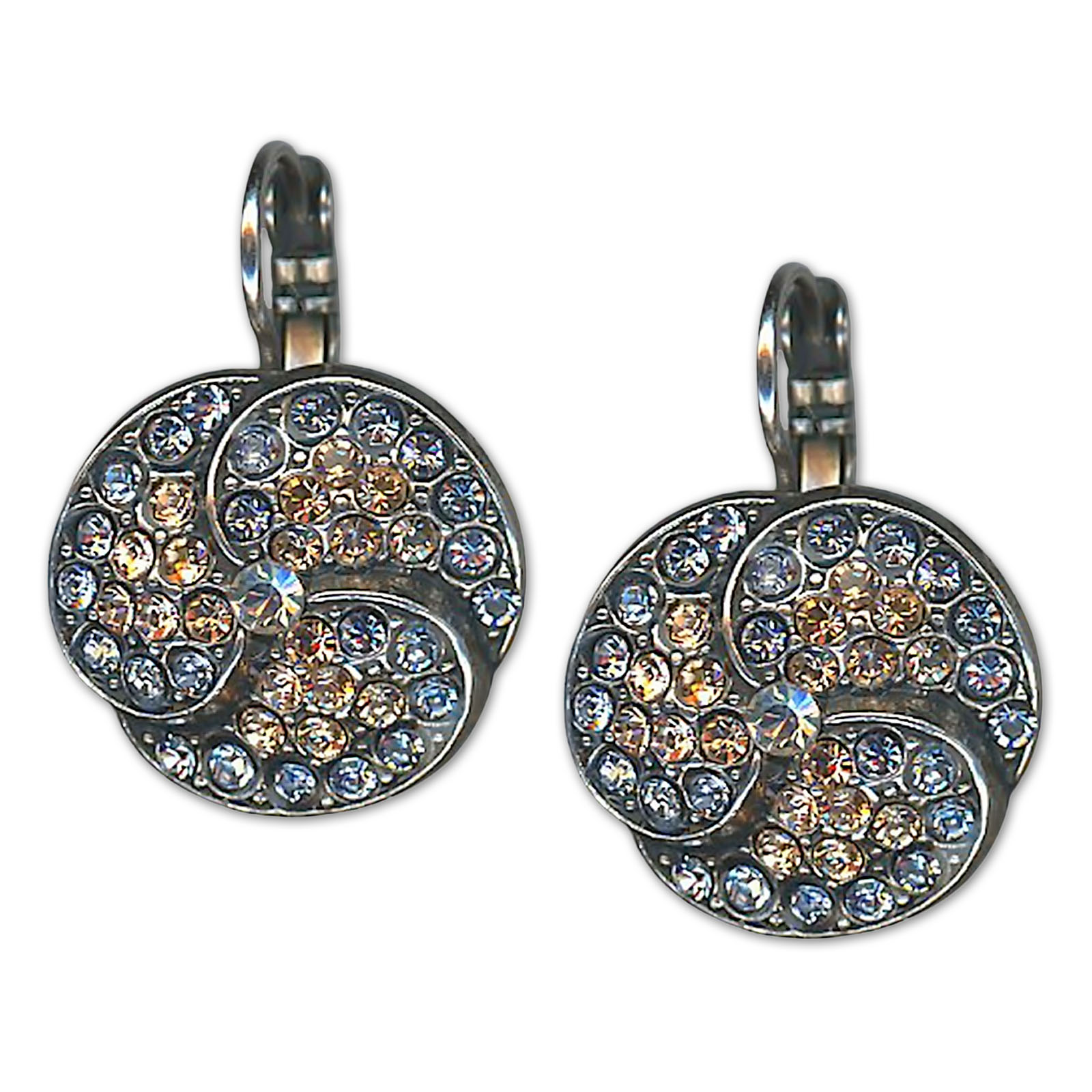 E-1048-1-5005-SP6 (1) Earrings by Mariana Woman Ethereal Peach and Violet Swarovski Crystals - Image 1