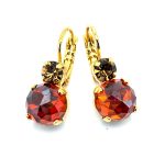 Earrings by Mariana Woman Sassy Amber Mineral and Topaz Swarovski Crystals - Image 2