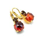 Earrings by Mariana Woman Sassy Amber Mineral and Topaz Swarovski Crystals - Image 3