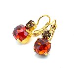 Earrings by Mariana Woman Sassy Amber Mineral and Topaz Swarovski Crystals