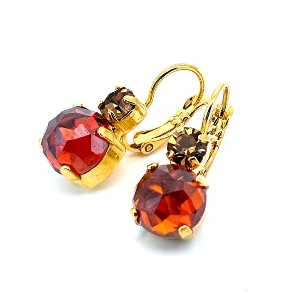 Earrings by Mariana Woman Sassy Amber Mineral and Topaz Swarovski Crystals