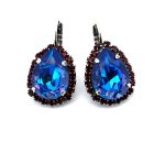 Earrings by Mariana Woman Elegant Sapphire and Siam Swarovski Crystals