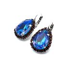 Earrings by Mariana Woman Elegant Sapphire and Siam Swarovski Crystals - Image 2