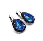 Earrings by Mariana Woman Elegant Sapphire and Siam Swarovski Crystals - Image 3