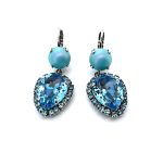Earrings by Mariana Woman Gorgeous Pearl and Aquamarine Swarovski Crystals