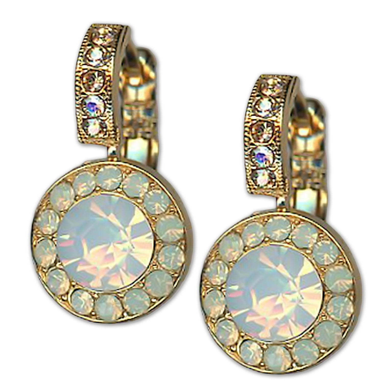 E-1129-1-5017-YG6 (3) Earrings by Mariana Woman Timeless Opal and Golden Swarovski Crystals - Image 1