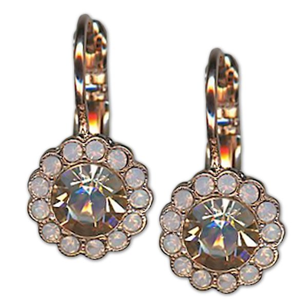 Earrings by Mariana Woman Beautiful Rose and Peach Swarovski Crystals