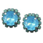 Earrings by Mariana Woman Charming Aqua and Chrysolite Swarovski Crystals - Image 3