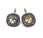 Earrings by Mariana Woman Sophisticated Turquoise and Rose Swarovski Crystals