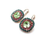 Earrings by Mariana Woman Sophisticated Turquoise and Rose Swarovski Crystals - Image 2
