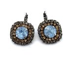 Earrings by Mariana Woman Alluring Black Diamond and Golden Swarovski Crystals