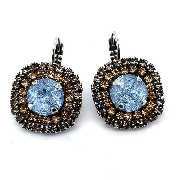 Earrings by Mariana Woman Alluring Black Diamond and Golden Swarovski Crystals