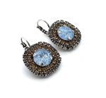 Earrings by Mariana Woman Alluring Black Diamond and Golden Swarovski Crystals - Image 3