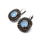 Earrings by Mariana Woman Alluring Black Diamond and Golden Swarovski Crystals - Image 2