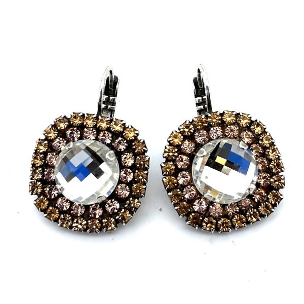 Earrings by Mariana Woman Glamorous Clear and Golden Swarovski Crystals