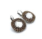 Earrings by Mariana Woman Glamorous Clear and Golden Swarovski Crystals - Image 3
