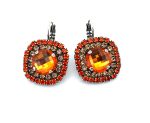 Earrings by Mariana Woman Charming Orange and Topaz Swarovski Crystals