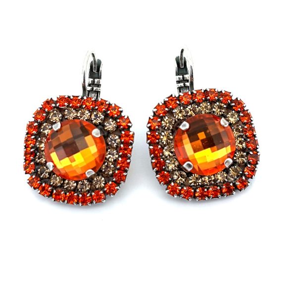 Earrings by Mariana Woman Charming Orange and Topaz Swarovski Crystals