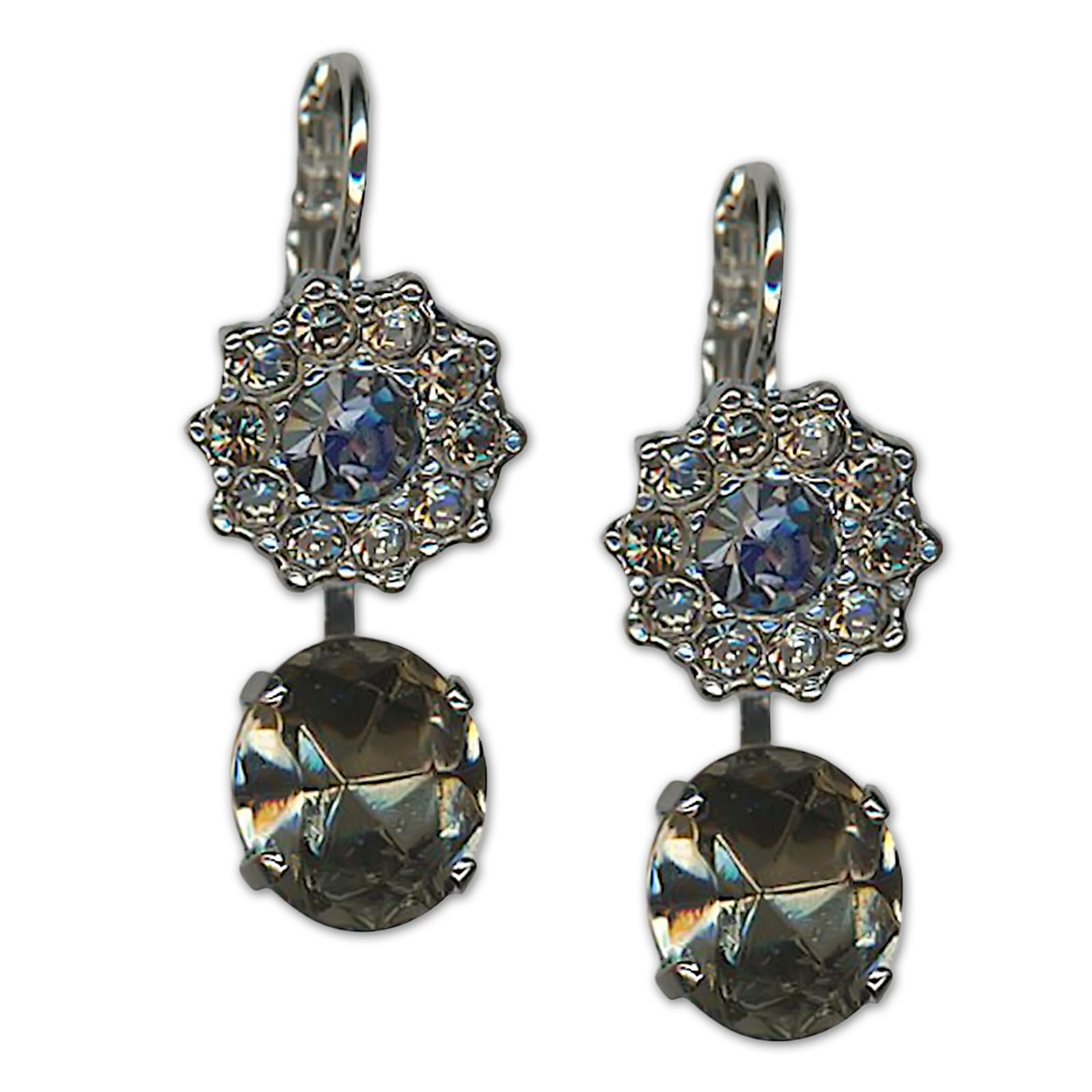 E-1157-2-215245-RO6 (1) Earrings by Mariana Woman Elegant Black Diamond Swarovski Crystals - Image 1