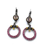 Earrings By Mariana Woman Adorable Light Rose and Peach Swarovski Crystals - SP - Image 2