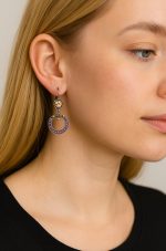 Earrings By Mariana Woman Adorable Light Rose and Peach Swarovski Crystals - SP - Image 3