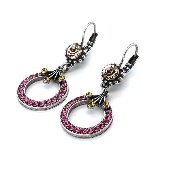 Earrings By Mariana Woman Adorable Light Rose and Peach Swarovski Crystals - SP