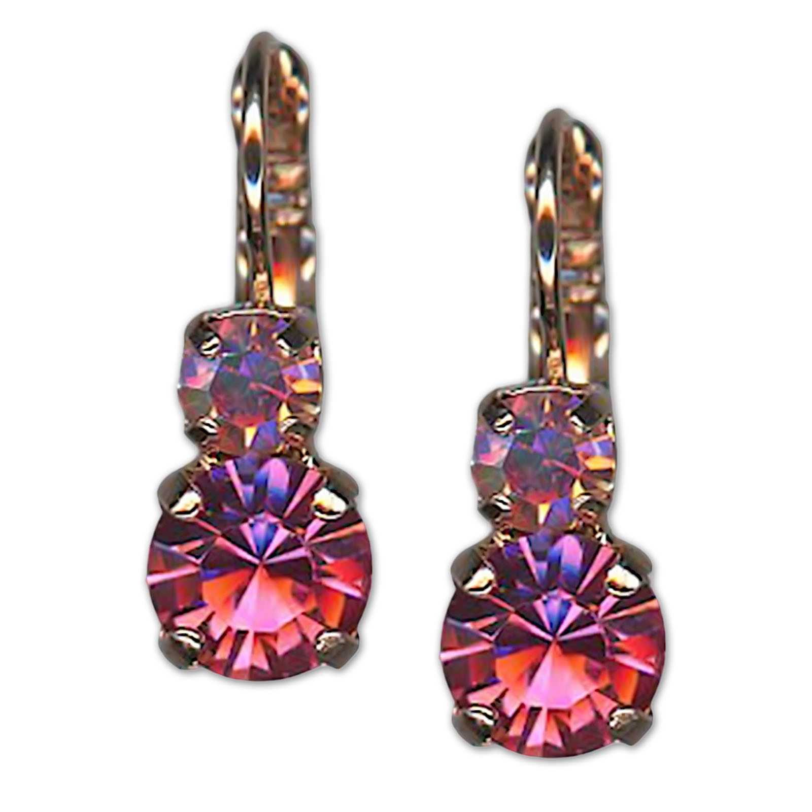 E-1190-5011-RG6 (1) Earrings by Mariana Woman Beautiful Rose Swarovski Crystals - Image 1