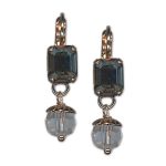 Earrings by Mariana Woman Exquisite Black Diamond and Clear Swarovski Crystals - Image 3