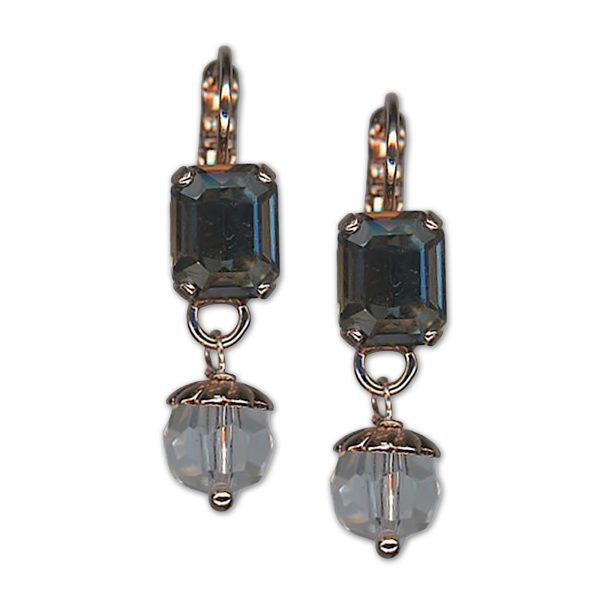 Earrings by Mariana Woman Exquisite Black Diamond and Clear Swarovski Crystals