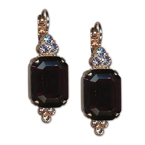 Earrings by Mariana Woman Luxurious Amethyst and Vitral Swarovski Crystals
