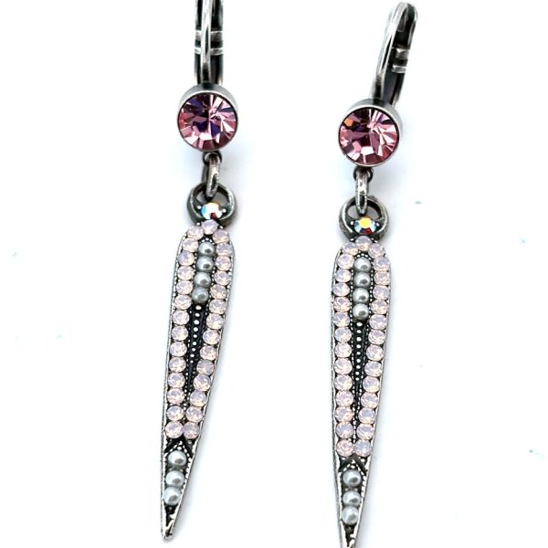 Earrings By Mariana Woman Stylish Cream Pearl and Rose Swarovski Crystals